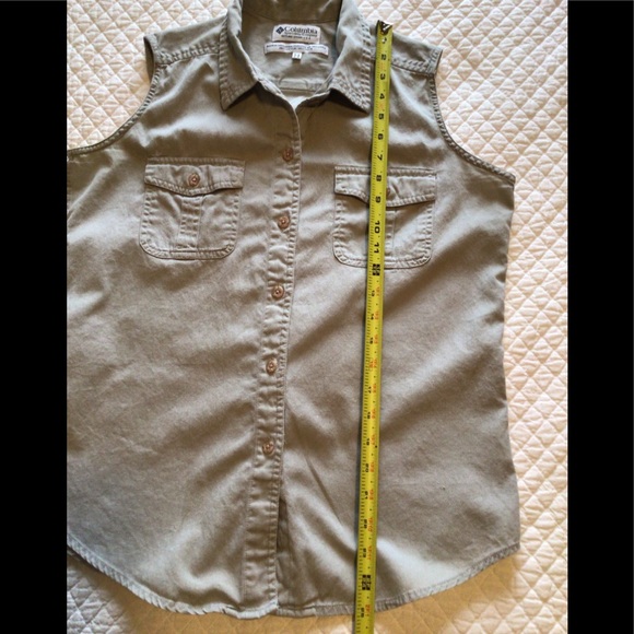 🍁 Columbia Sleeveless Button Down Cotton - Med - Picture 10 of 10